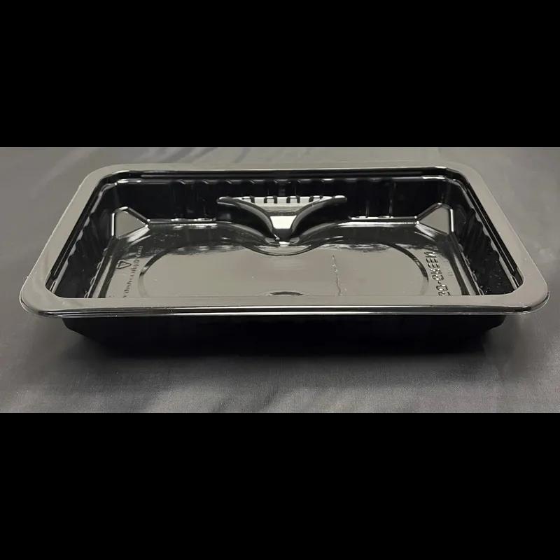 Meat Tray 10.69X6.72X1.5 IN 1 Compartment PP Black Rectangle Barrier 2912/Pallet