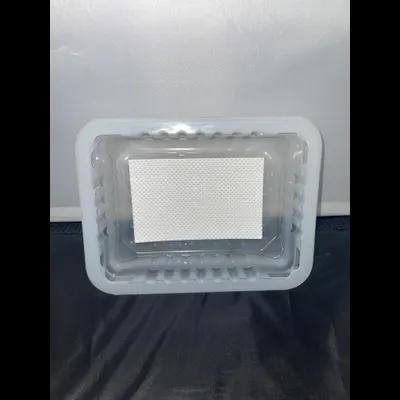 Meat Pad & Tray 8.75X6.72X2 IN 1 Compartment PP White Rectangle Barrier 3850/Pallet