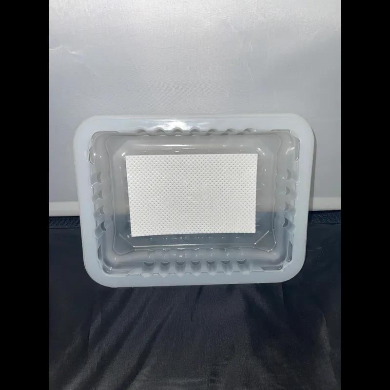 Meat Pad & Tray 8.75X6.72X2 IN 1 Compartment PP White Rectangle Barrier 3920/Pallet