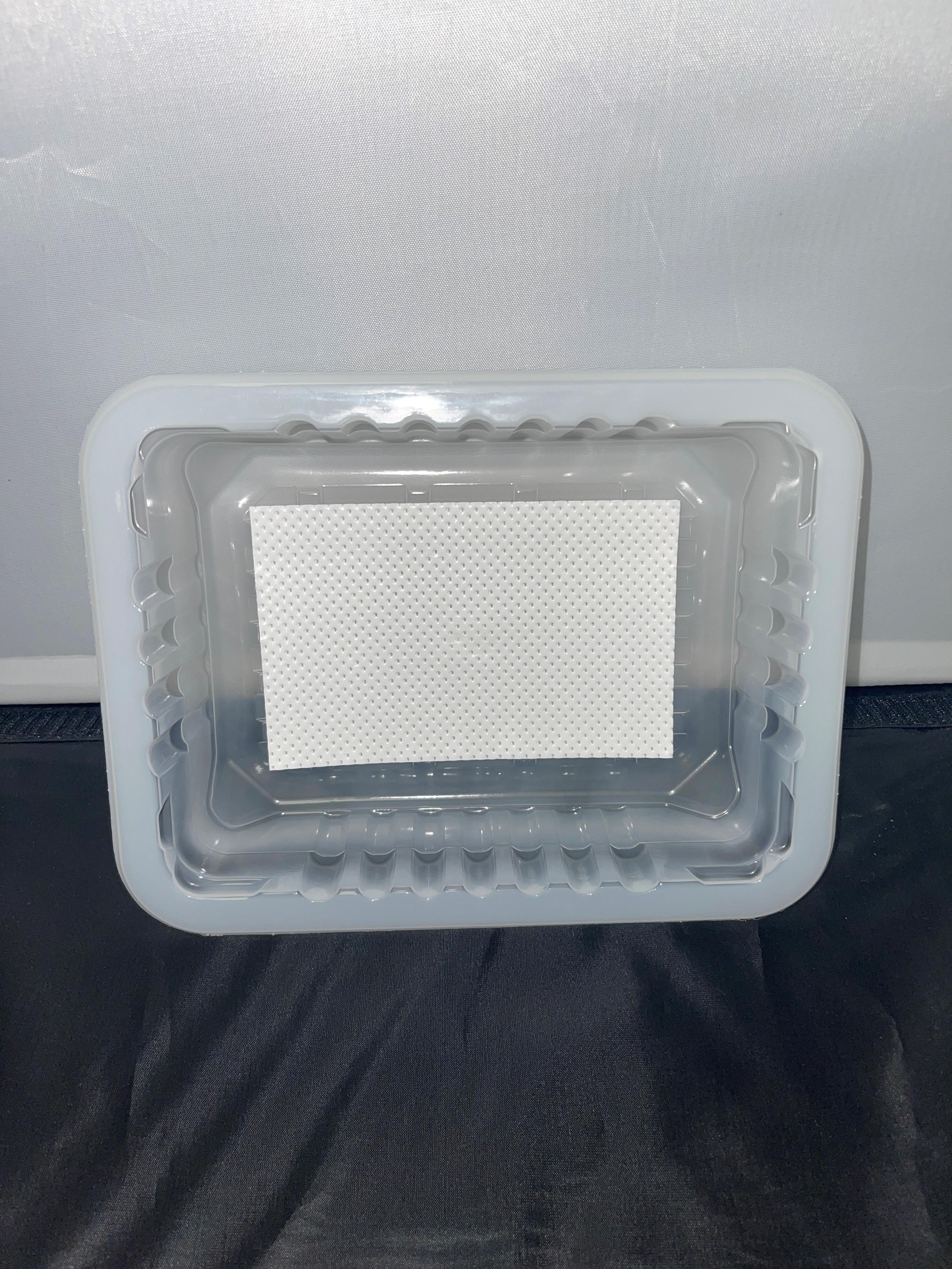 Meat Pad & Tray 8.75X6.72X2 IN 1 Compartment PP White Rectangle Barrier 3920/Pallet