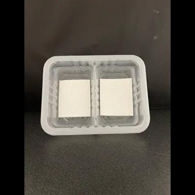 Meat Pad & Tray 8.75X6.72X2 IN 2 Compartment PP Clear Rectangle 3850/Pallet