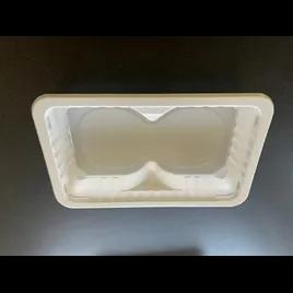 Burger Patty Tray 10.69X6.72X2 IN 2 Compartment PP White Rectangle Barrier 2688/Pallet
