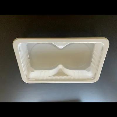 Burger Patty Tray 10.69X6.72X2 IN 2 Compartment PP White Rectangle Barrier 2688/Pallet