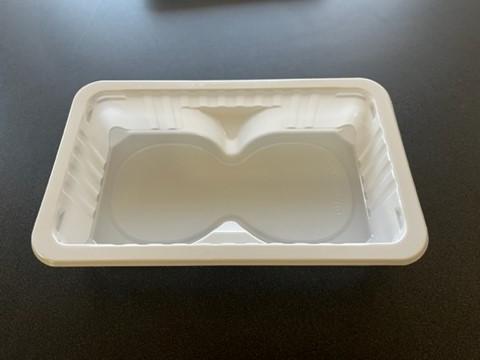 Burger Patty Tray 10.69X6.72X2 IN 2 Compartment PP White Rectangle Barrier 2688/Pallet