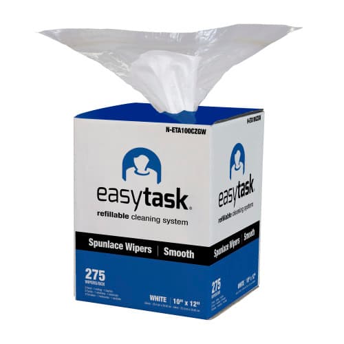 EasyTask® Wipe 10X12 IN Spunlace White Pop-Up Box Grab & Go Refillable 1 Rolls/Case