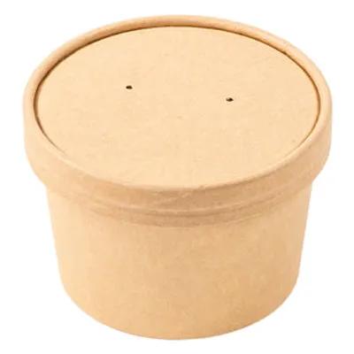Food Container Base & Lid Combo 8 OZ Paperboard Kraft Round 1000/Case