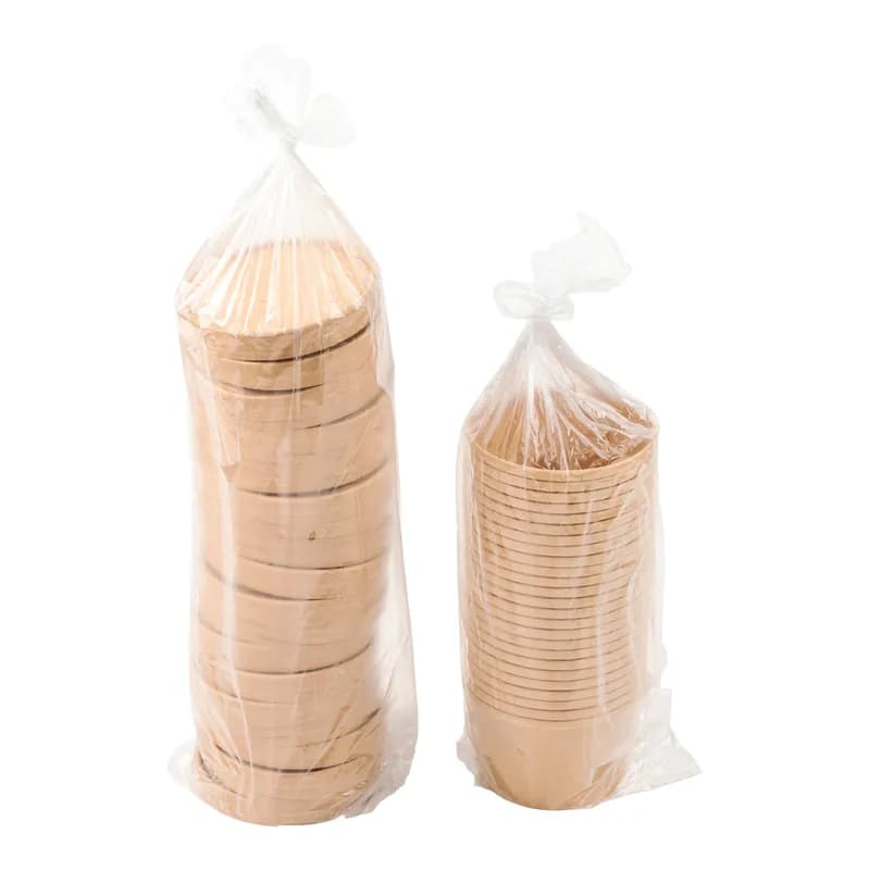 Food Container Base & Lid Combo 8 OZ Paperboard Kraft Round 250/Case
