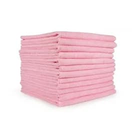 HOSPECO® Smart Choice 12X12 IN Microfiber Pink Square Launderable 320 GSM Lint-Free 12 Count/Pack 20 Packs/Case