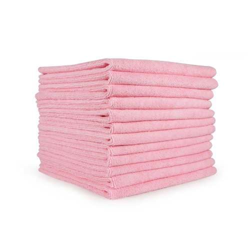 HOSPECO® Smart Choice 12X12 IN Microfiber Pink Square Launderable 320 GSM Lint-Free 12 Count/Pack 20 Packs/Case