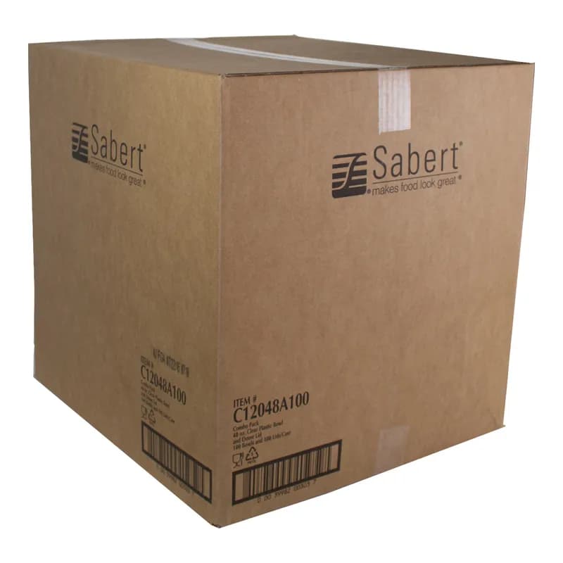 Bowl & Lid Combo With Dome Lid 48 OZ PET Clear Round 100/Case