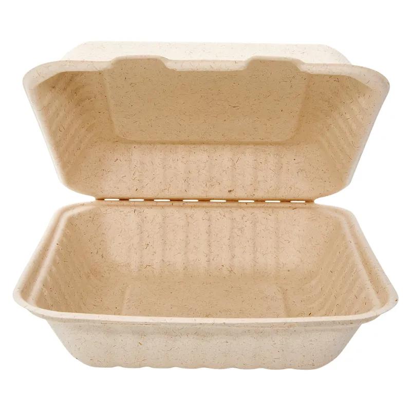 Ovation Take-Out Container Hinged With Dome Lid 8X8X3 IN Sugarcane Square 300/Case