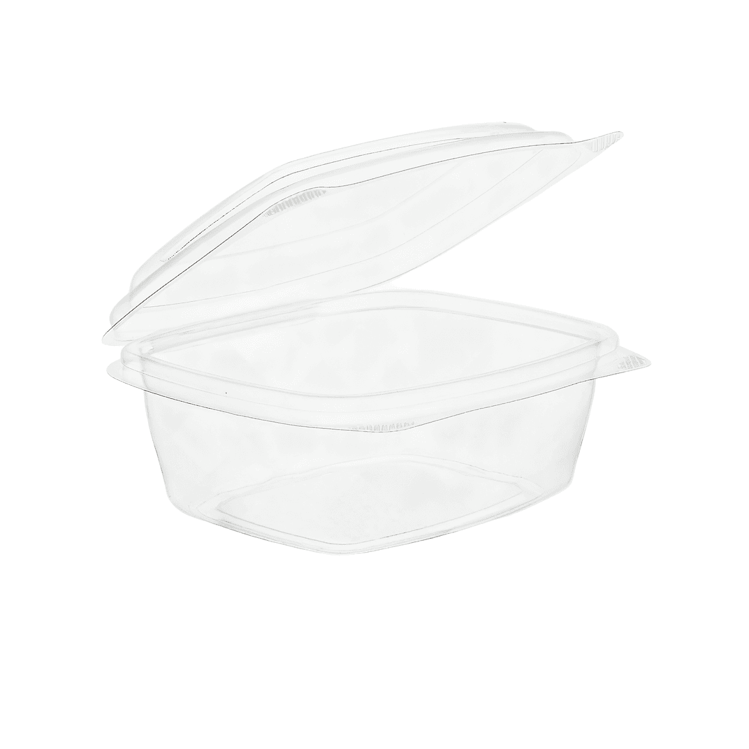 Deli Container Hinged With Flat Lid 8 OZ PLA Clear 300/Case