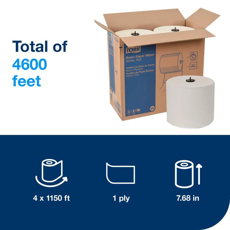 Tork Basic Roll Paper Towel W6 7.68IN X1150FT White Refill 1.51IN Core Diameter 1 Count/Pack 4 Packs/Case 4 Count/Case