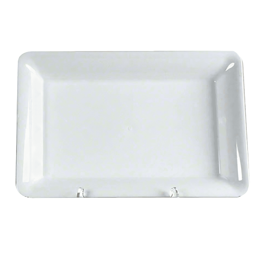 WNA Serving Tray 8X10 IN Plastic White Rectangle 25/Case