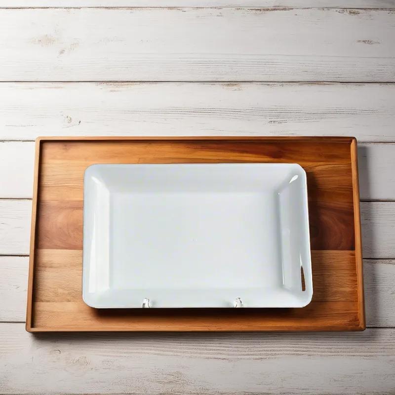 WNA Serving Tray 8X10 IN Plastic White Rectangle 25/Case