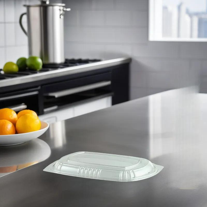 MicroRaves® Lid Dome Large (LG) 10.25X7.25X0.94 IN PP Clear Rectangle For Container Microwave Safe Anti-Fog 250/Case