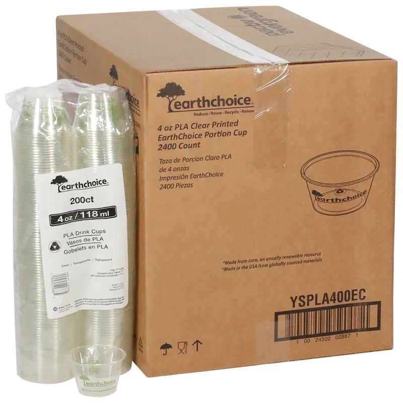 EarthChoice® Souffle & Portion Cup 4 OZ PLA Clear 2400/Case