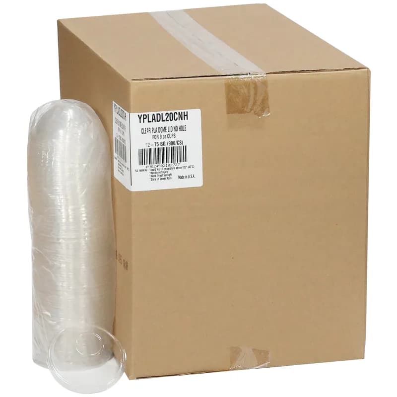 EarthChoice® Lid PLA Clear For 9 OZ A-Size Cup With Hole 900/Case