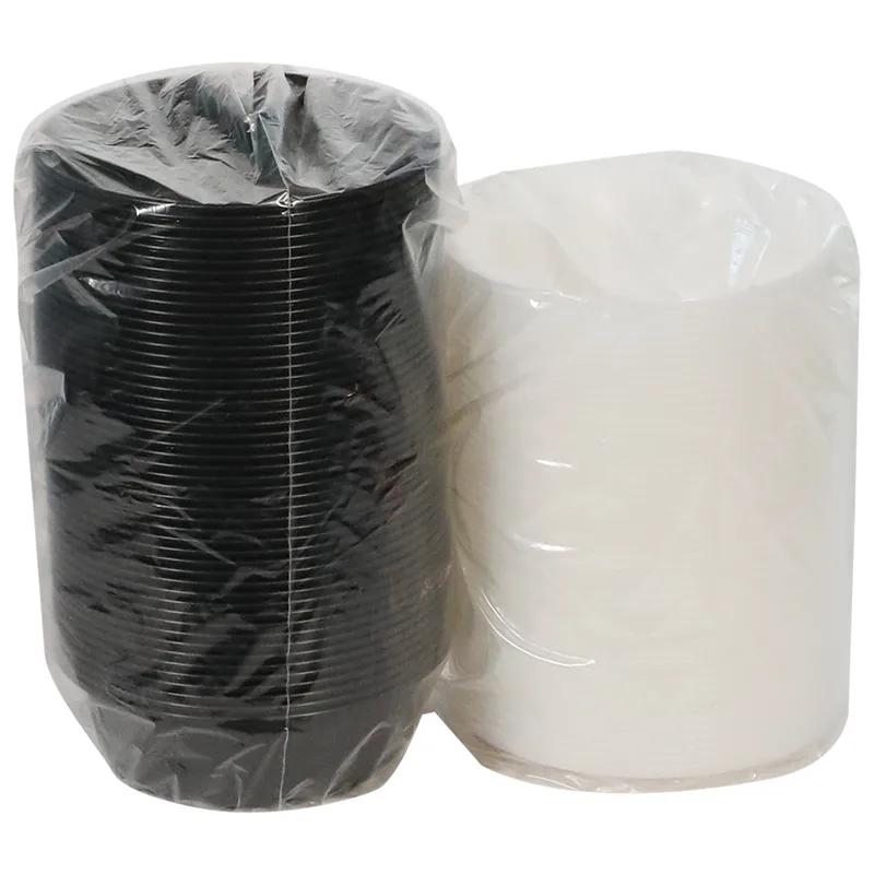 Versa2Go Take-Out Container Base & Lid Combo 30 OZ PP Black Clear Round 150/Case