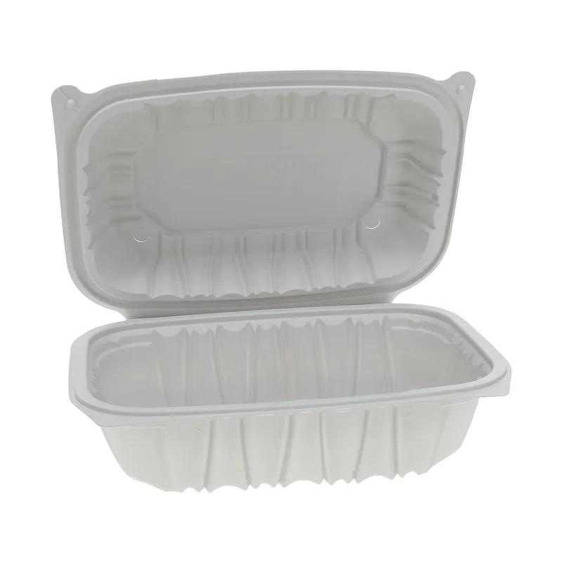 Take-Out Container Hinged With Dome Lid 9X6X3.1 IN MFPP White Rectangle 170/Case