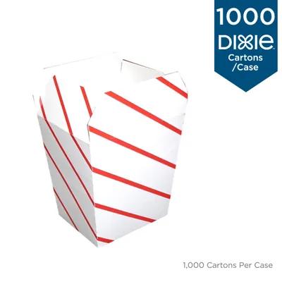 Dixie® Food Pail Medium (MED) 16 OZ 2.375X2.125X4.375 IN SBS Paperboard Red White Stripe Scoop Style 1000/Case