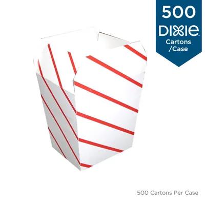 Dixie® Food Pail 4X4X4.25 IN Paper Red White Stripe Square Scoop 500/Case