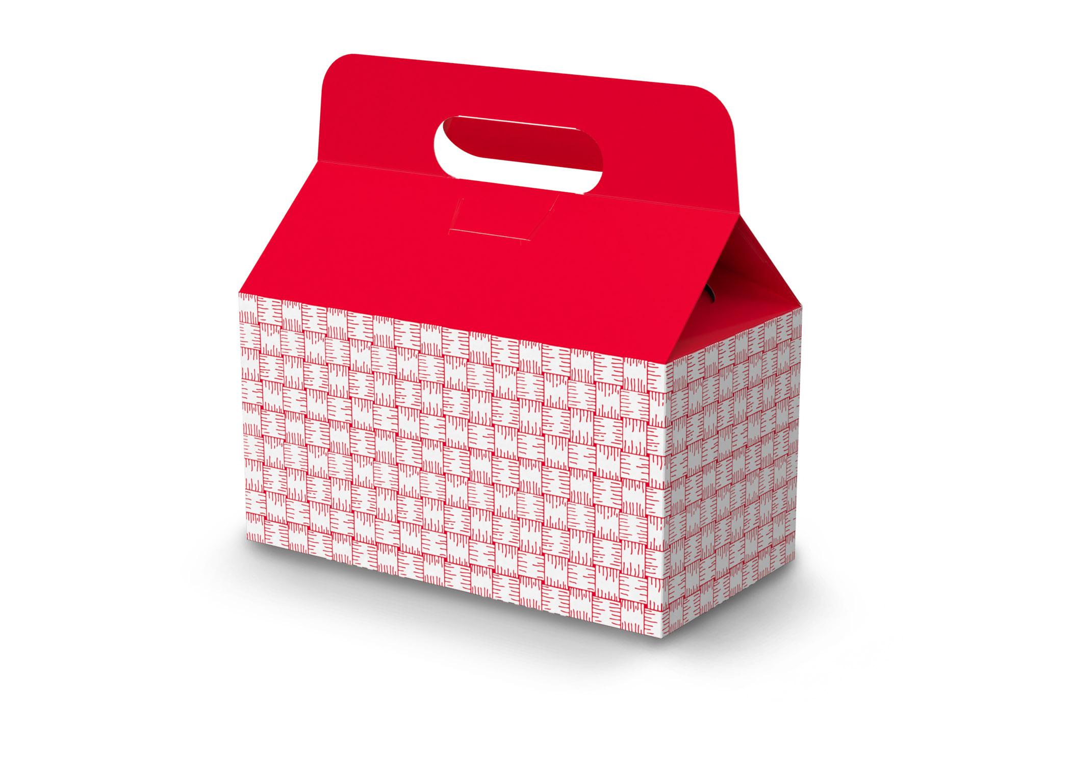 Take-Out Box Barn 9.5X5X5 IN Red White Basket Weave 125/Case
