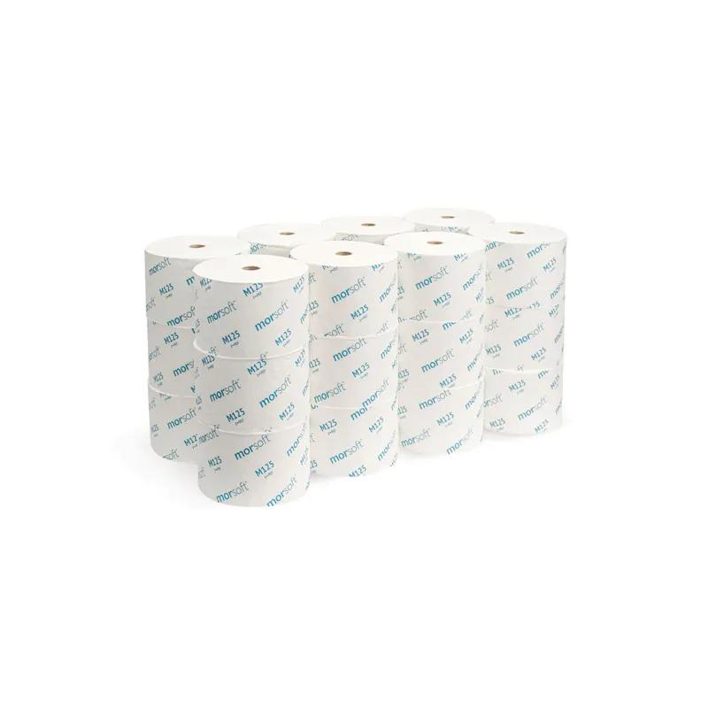 Morsoft® Toilet Paper & Tissue Roll 3.75X3.9 IN 1PLY White 1IN Core Diameter 104 Sheets/Roll 24 Rolls/Case