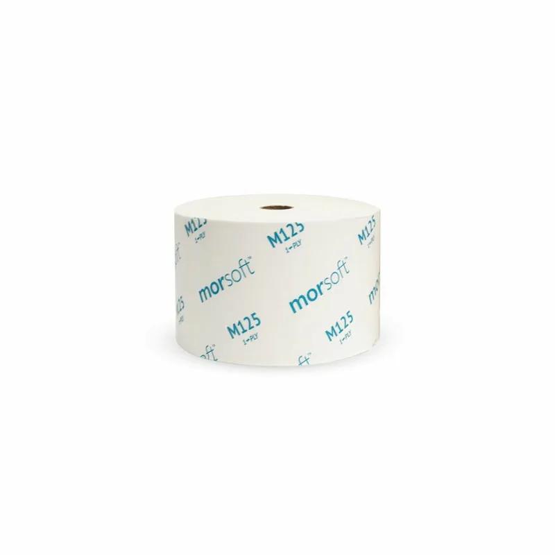 Morsoft® Toilet Paper & Tissue Roll 3.75X3.9 IN 1PLY White 1IN Core Diameter 104 Sheets/Roll 24 Rolls/Case