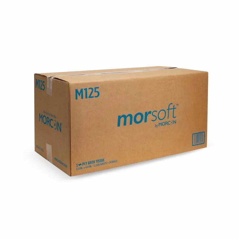Morsoft® Toilet Paper & Tissue Roll 3.75X3.9 IN 1PLY White 1IN Core Diameter 104 Sheets/Roll 24 Rolls/Case