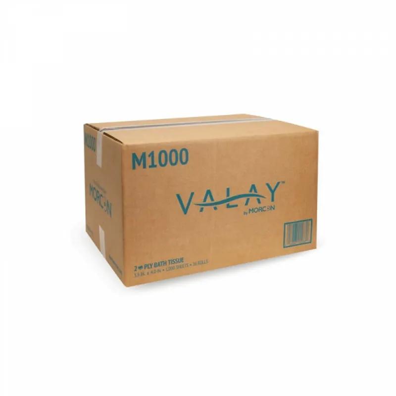 Valay® Toilet Paper & Tissue Roll 3.9X4.0 IN 2PLY White Core High Capacity 1000 Sheets/Roll 36 Rolls/Case