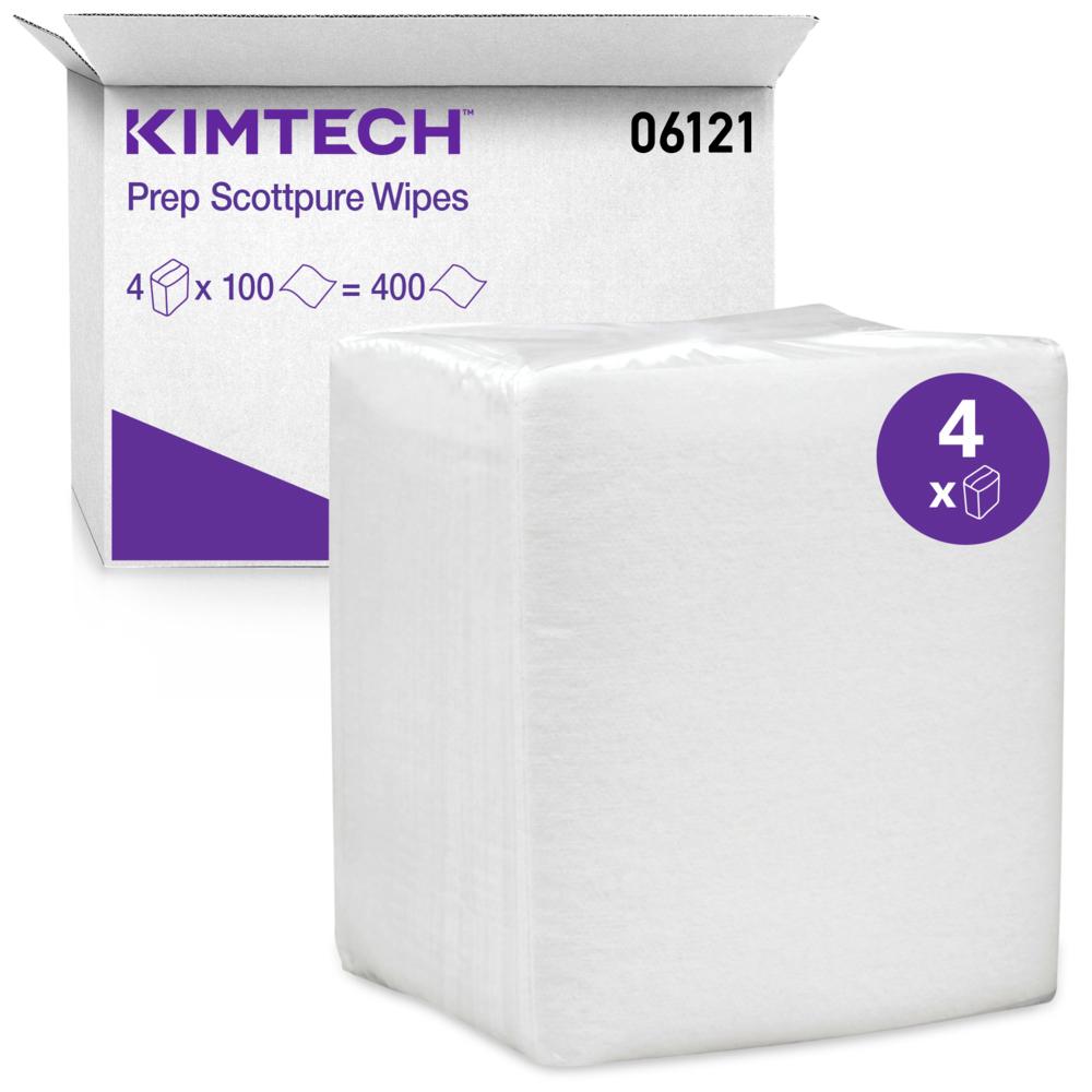 Kimtech™ Prep ScottPure Cleaning Wipe 15X12 IN Spunlace White 1/4 Fold 100 Count/Box 4 Box/Case 400 Count/Case