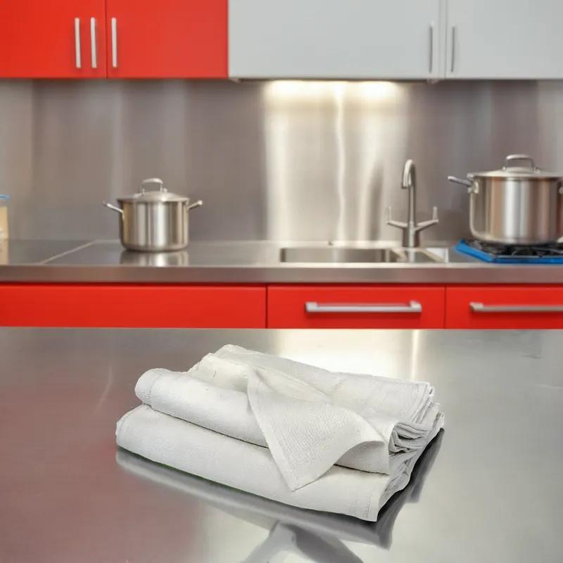 Cleaning Rag 16X19 IN Terry Cloth White Reclaimed Textile 12/Bag