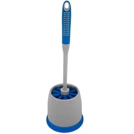 Impact® Toilet Bowl Brush PP Blue Gray Ergonomic Scratchless Deluxe 1/Each