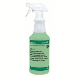 Crew Restroom Floor & Surface Non-Acid Disinfectant Cleaner Spray Bottle & Trigger Sprayer 32 FLOZ PE Clear 1/Each