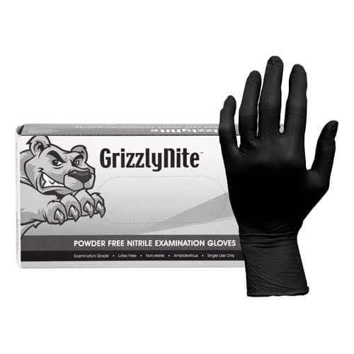 Safety Zone® Examination Gloves Small (SM) Black 5.5MIL Micro Texture Nitrile Powder-Free 100 Count/Box 10 Box/Case