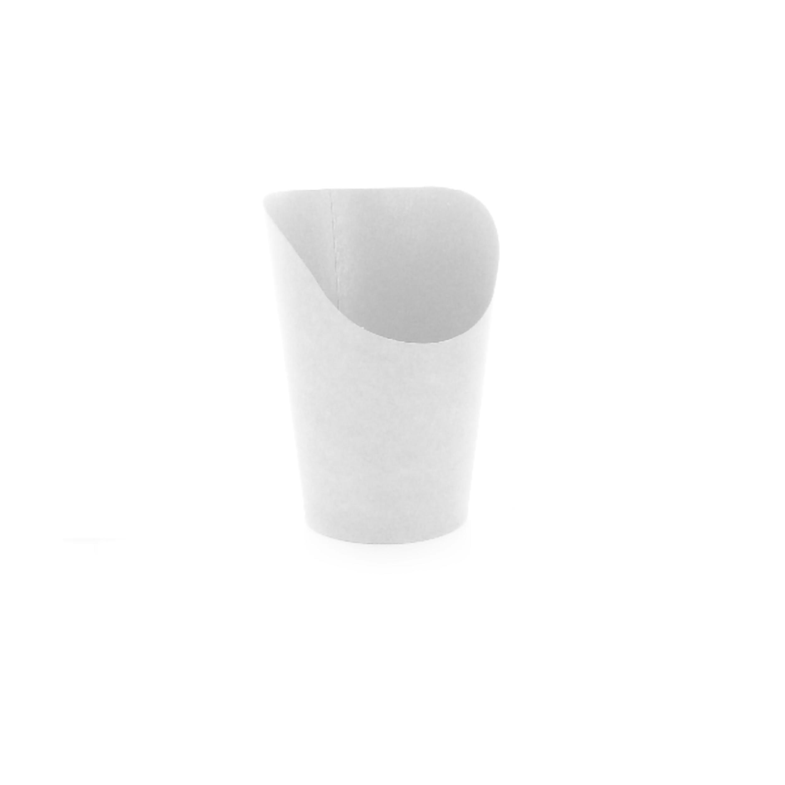 French Fry Cup & Scoop 3X4.7 IN Paper White Round Grease Resistant 50 Count/Pack 24 Packs/Case 1200 Count/Case