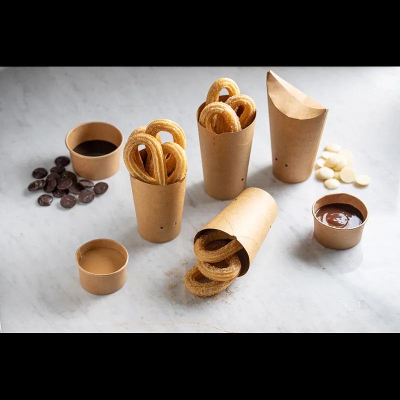 French Fry Cup & Scoop 3X4.7 IN Paper White Round Grease Resistant 50 Count/Pack 24 Packs/Case 1200 Count/Case