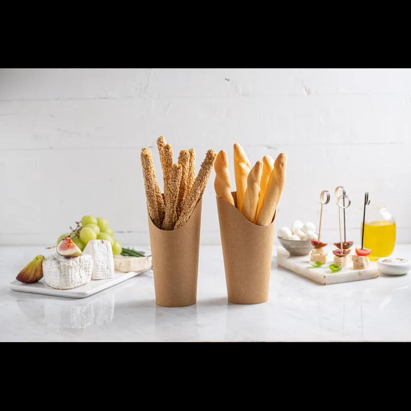 French Fry Cup & Scoop 3X4.7 IN Paper White Round Grease Resistant 50 Count/Pack 24 Packs/Case 1200 Count/Case