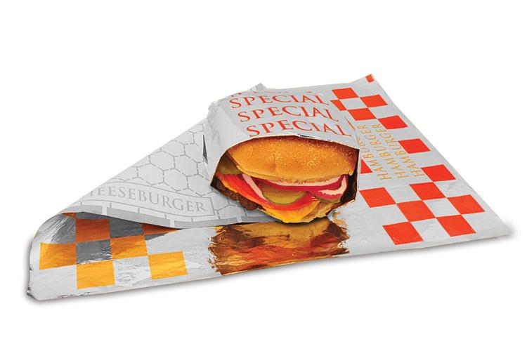 Bagcraft® 3-in-1 Hamburger Cheeseburger Special Foil Sheets 10.5X14 IN Foil-Lined Paper 2000/Case