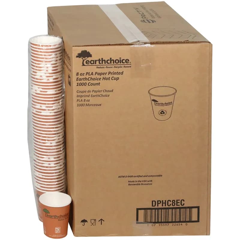 EarthChoice® Hot Cup 8 OZ Paperboard Orange 1000/Case