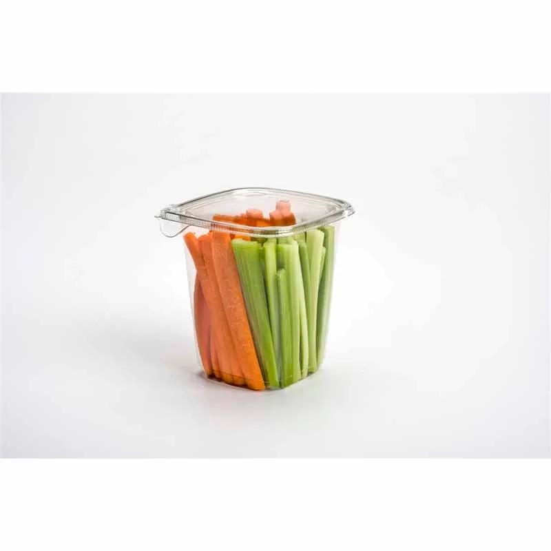 SureStrip Deli Container Base & Lid Combo 32 OZ PET Clear Square Freezer Safe Stackable Tamper-Evident 500/Case