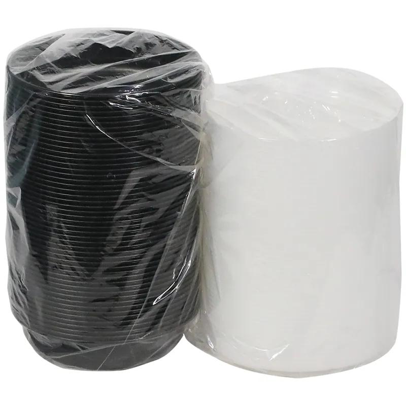 Versa2Go Take-Out Container Base & Lid Combo 23 OZ PP Black Clear Round 150/Case