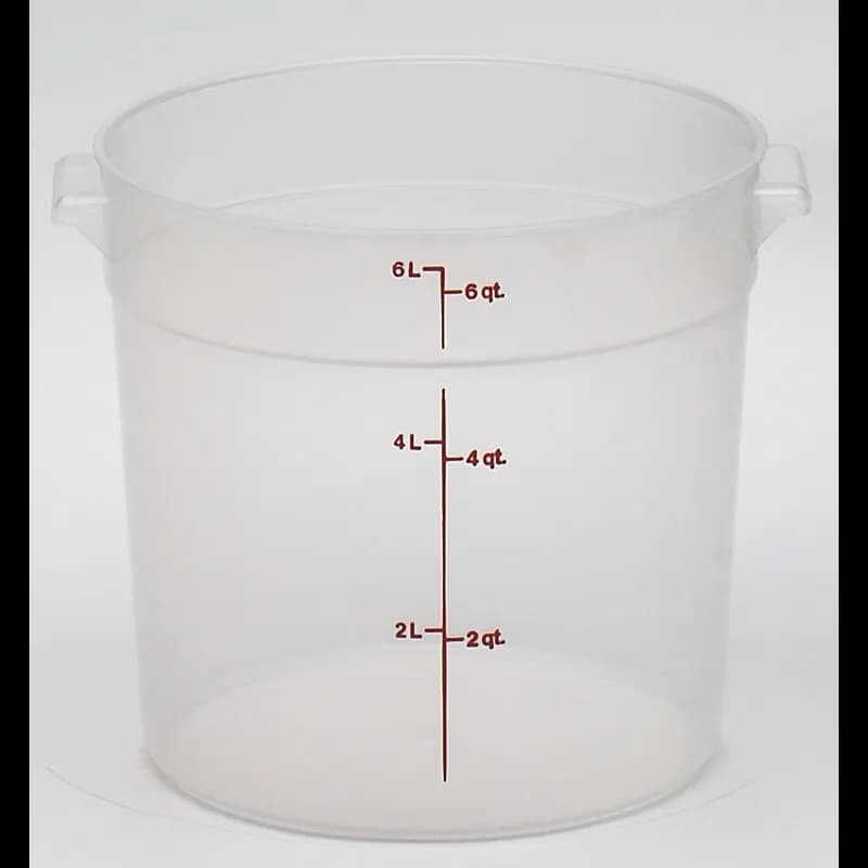 Food Storage Container 6 QT Translucent Round PP 1/Each