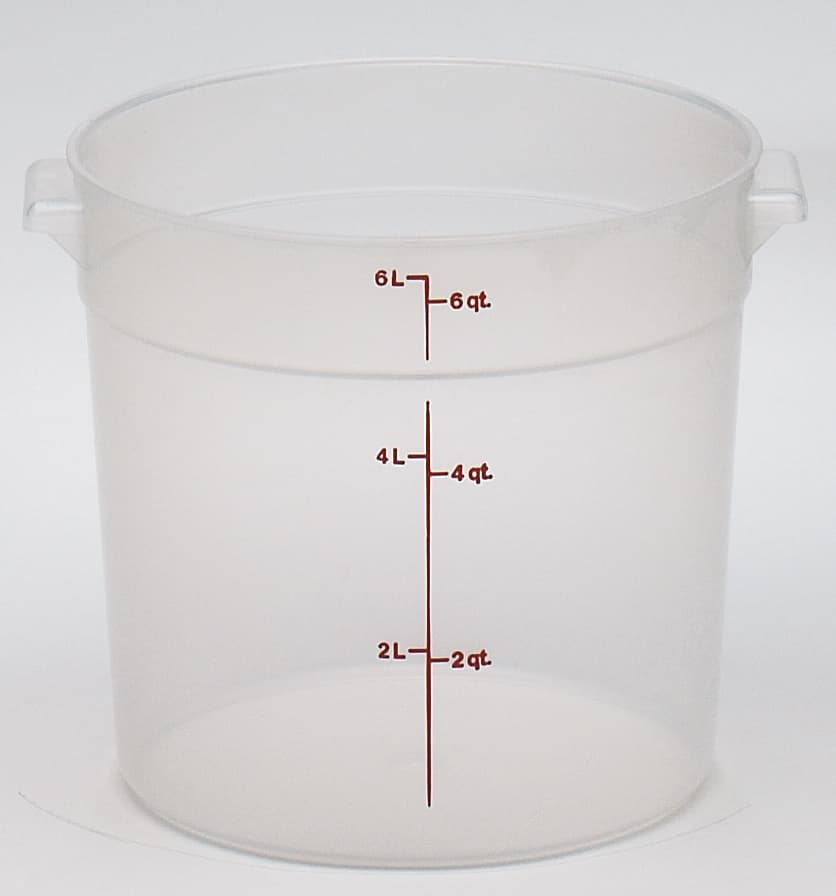Food Storage Container 6 QT Translucent Round PP 1/Each