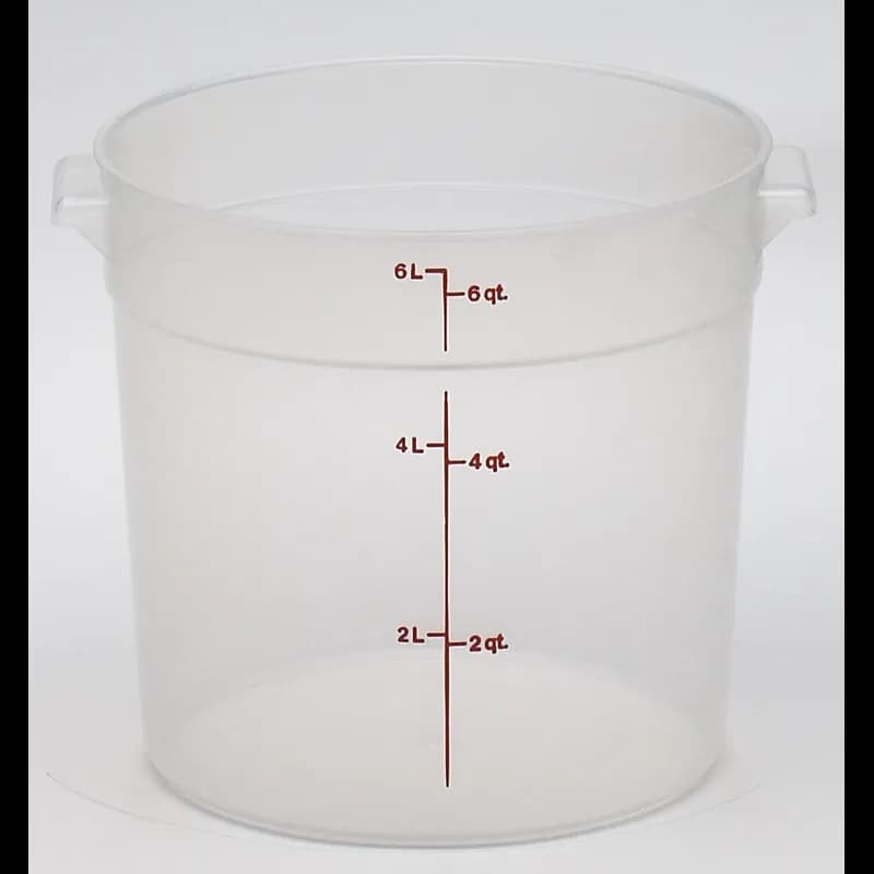 Food Storage Container 6 QT Translucent Round PP 1/Each