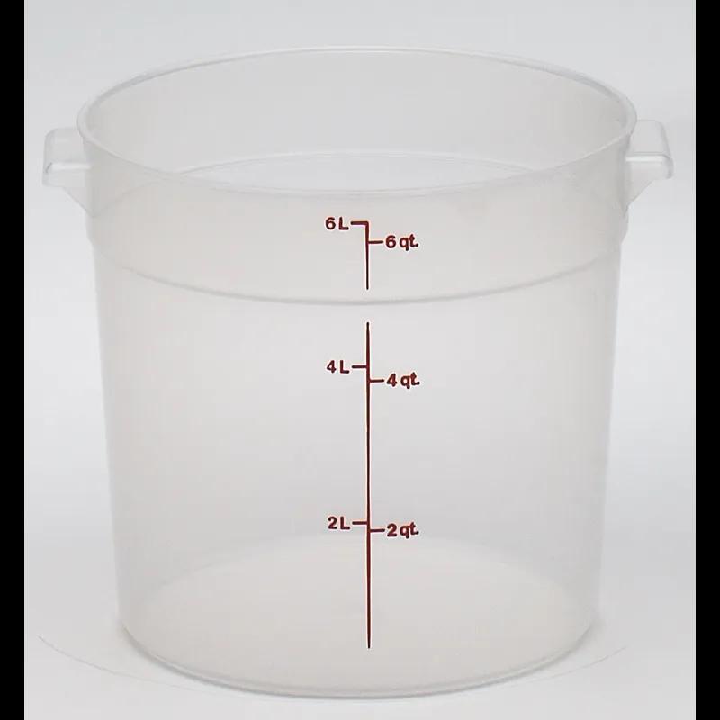Food Storage Container 6 QT Translucent Round PP 1/Each