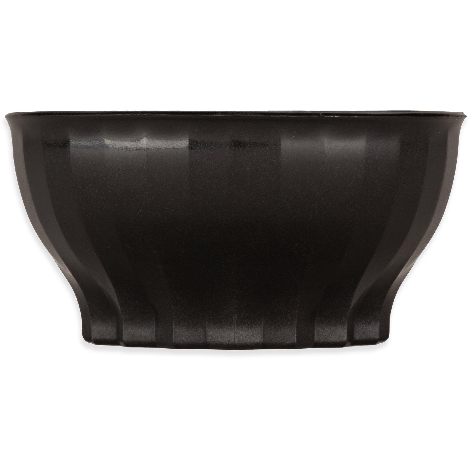 High Temperature Bowl 9 OZ PP Glass Black Round Fluted 48/Case