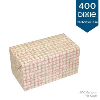 Dixie® Fried Chicken Take-Out Box Fold-Top 8.875X4.875X4.50 IN Red White Plaid 400/Case