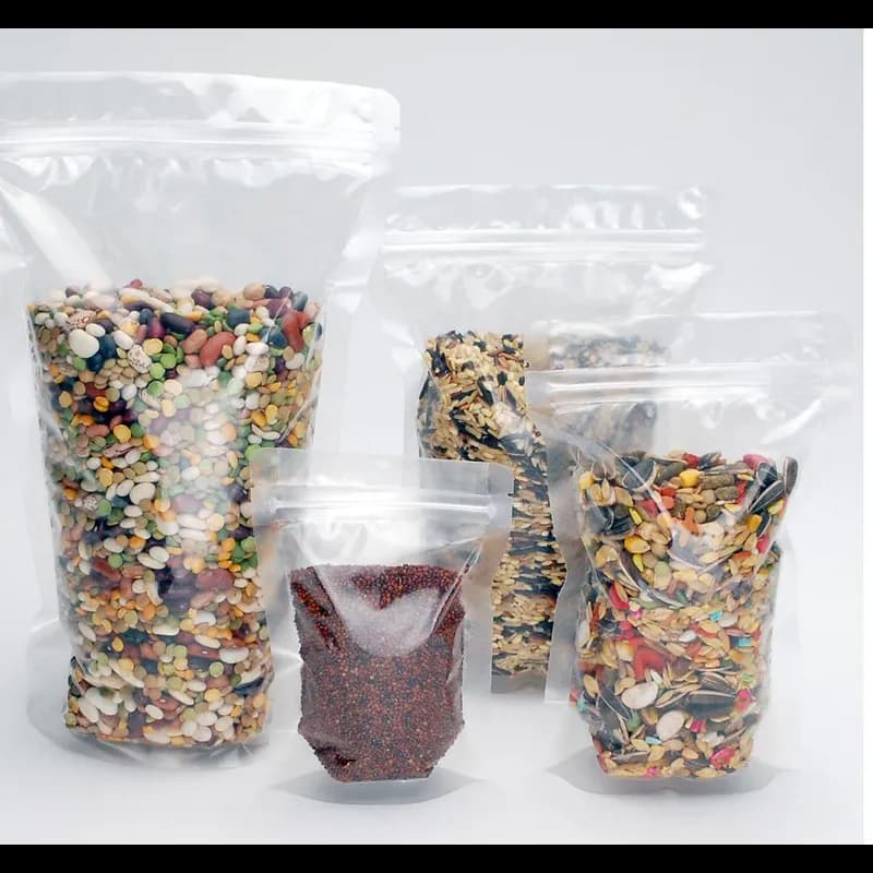 Pouch 5X8+3 IN 4 OZ LDPE Nylon 3MIL Clear FDA Compliant Bottom Gusset Stand Up 1000/Case